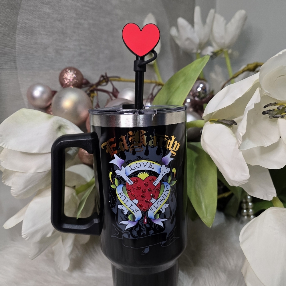 Ed Hardy 40oz insulated Black tumbler new